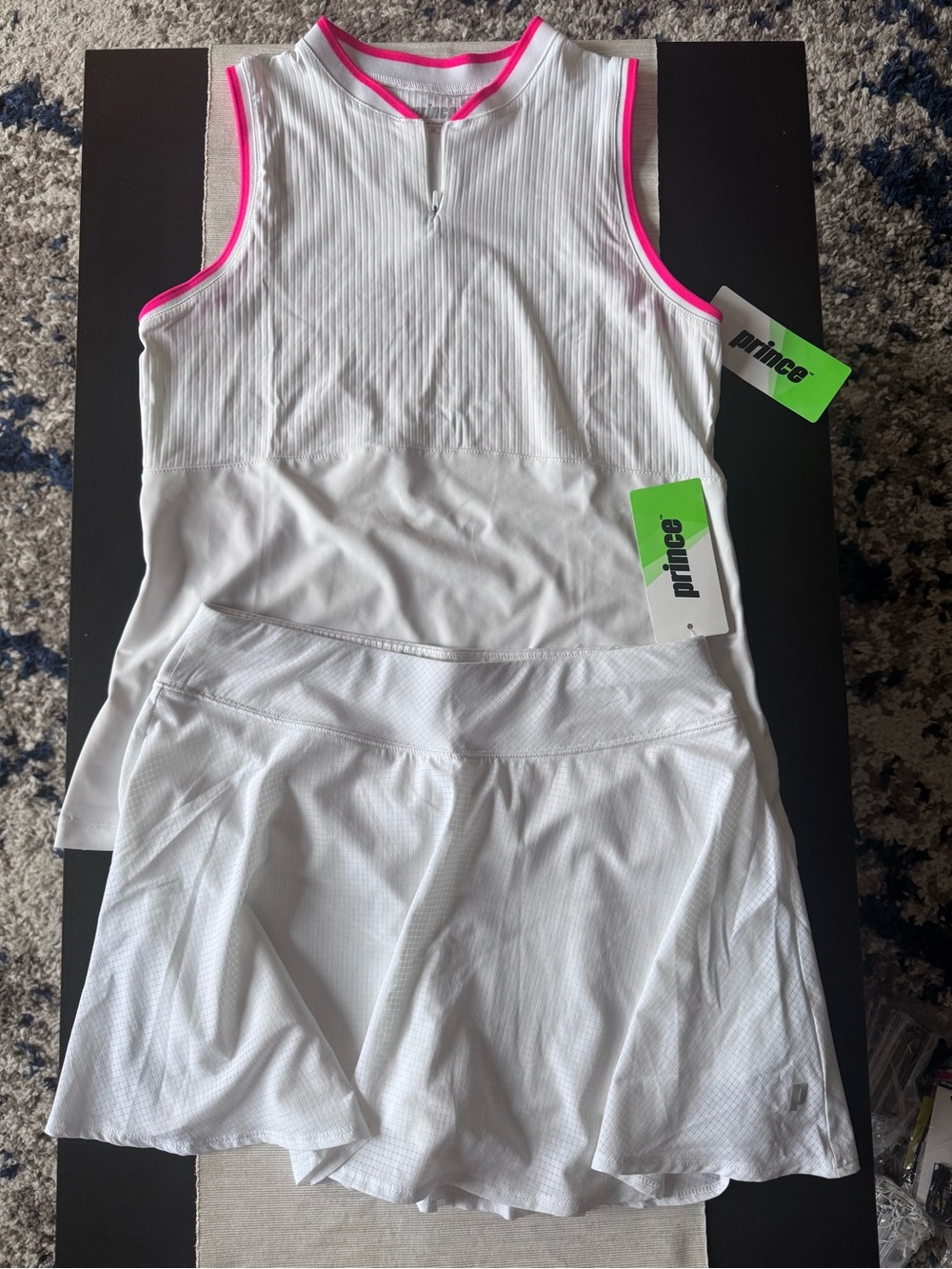 Prince white tennis set size medium, new with tags